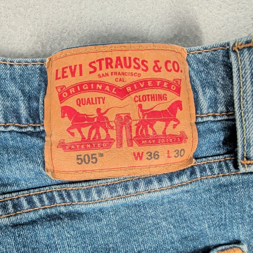 Levi's‎ 505 Jeans Mens 36x30 Blue Regular Fit Straight Leg Denim Casual Workwear